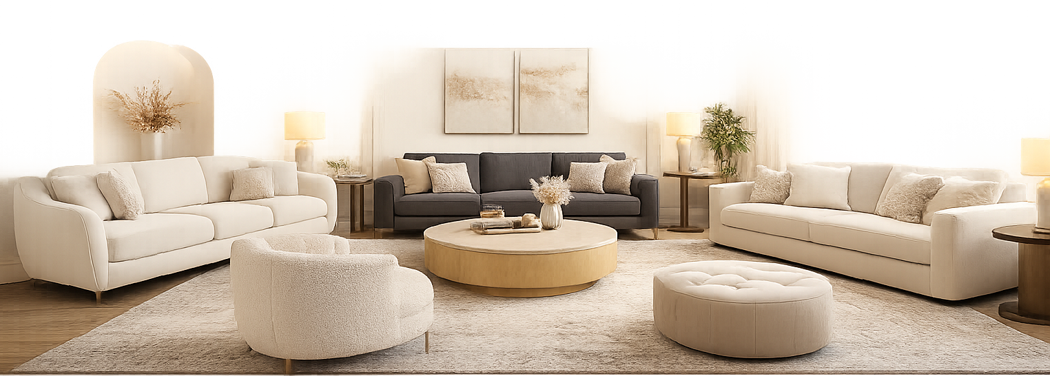 OLEVIO Luxury L Shape Sofa Set